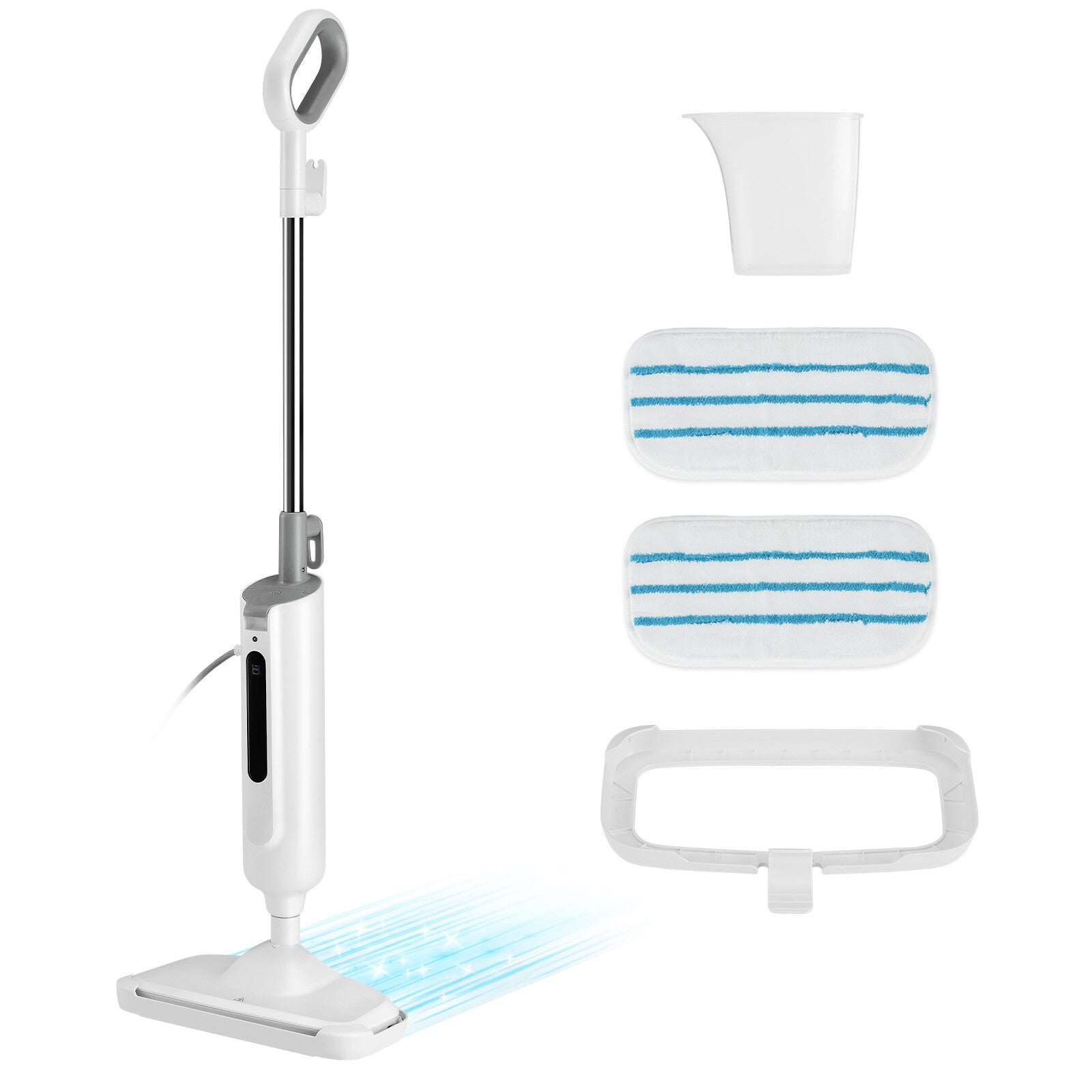 Steam Mop 2 Washable Pad Electric Floor Cleaner Lightweight Hardwood/Tile