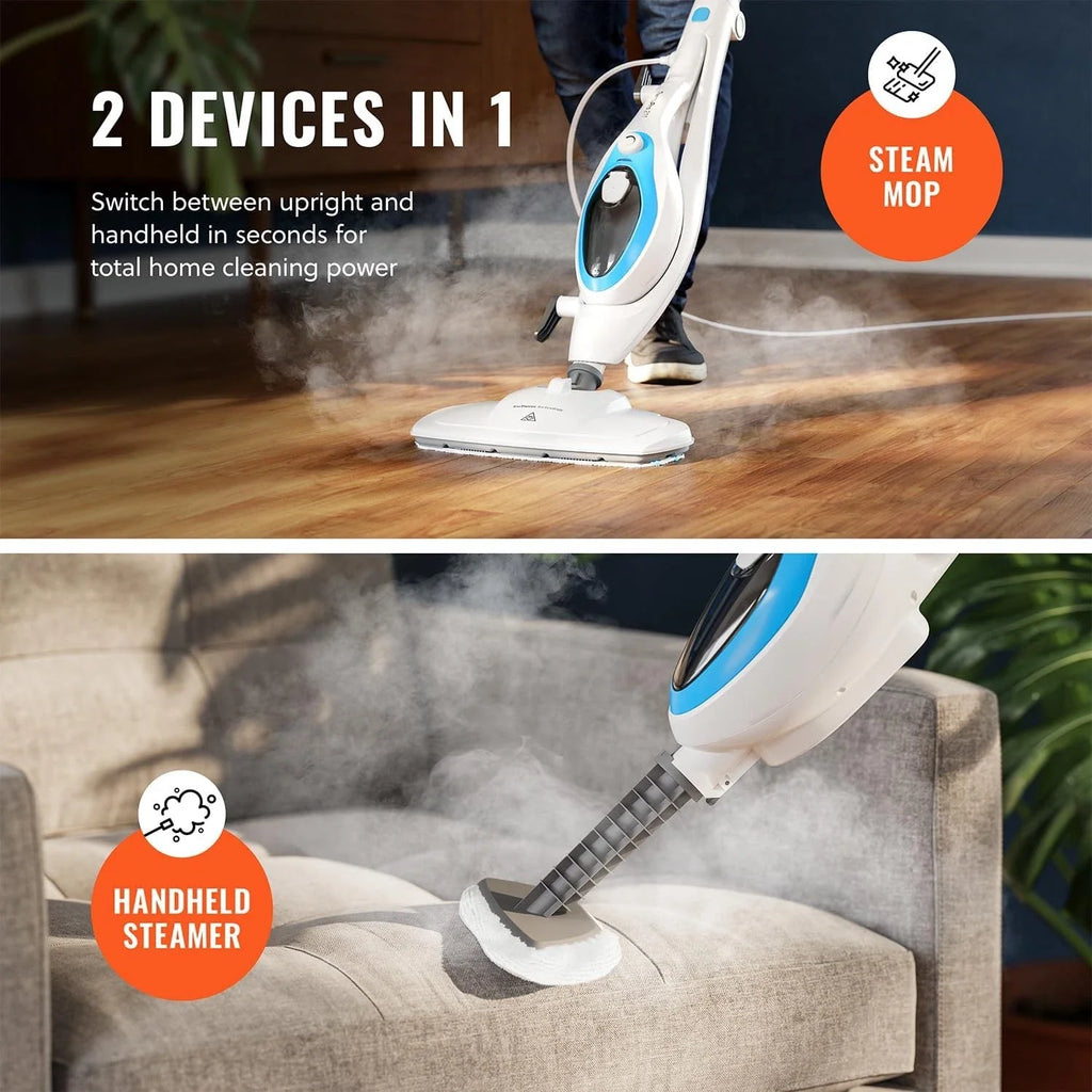 10-In-1 Steam Mop, Floor Steamer with Detachable Handheld Steam Cleaner