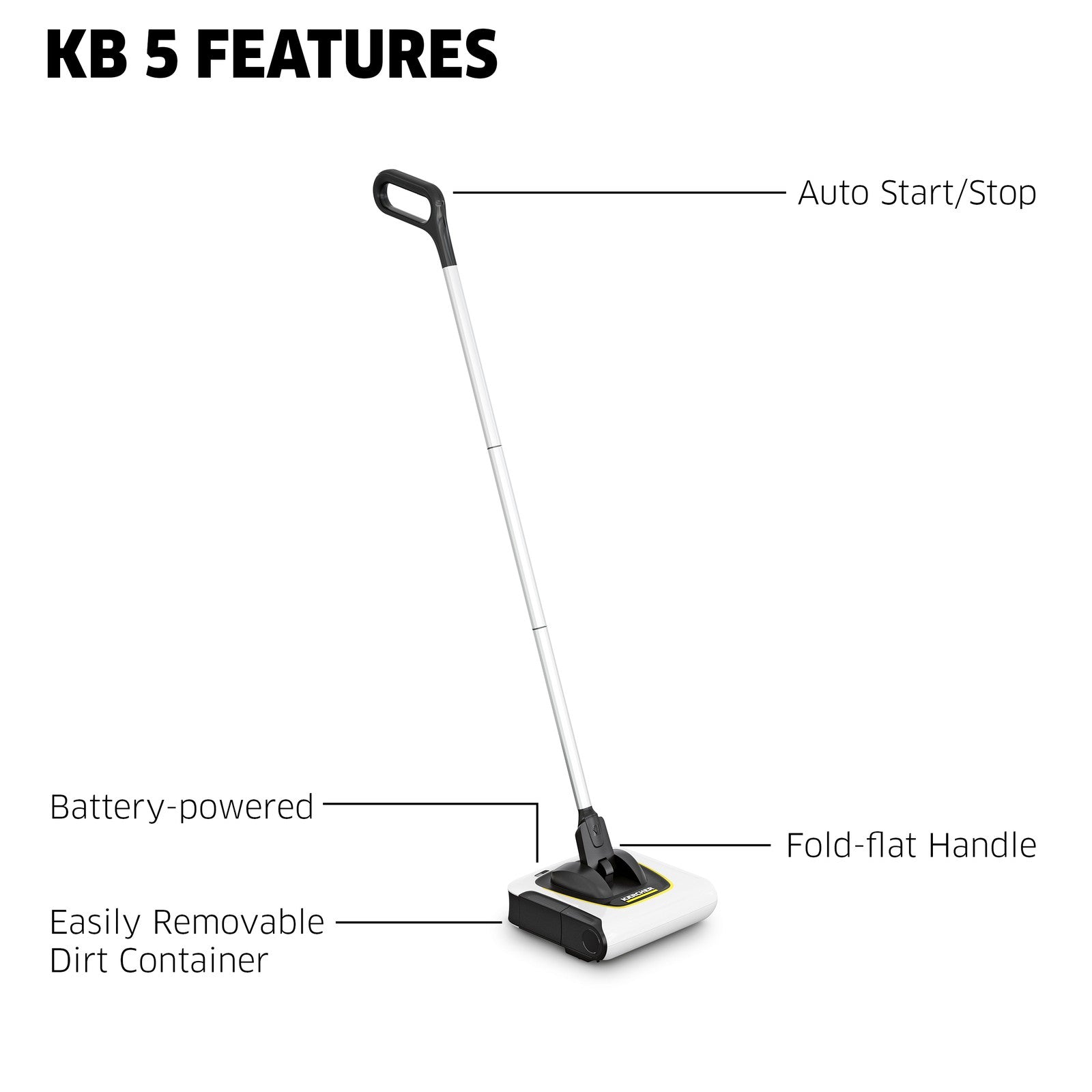 KB 5 Cordless Multi-Surface Electric Floor Sweeper Broom - NEW